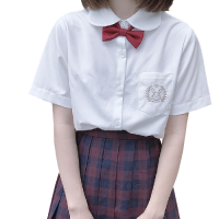 小乔酱 动物园系列 奶茶兔 JK制服 西式制服 女士短袖衬衫 白色 S