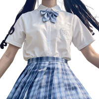 小乔酱 动物园系列 椰果熊 JK制服 西式制服 女士短袖衬衫 奶白 S