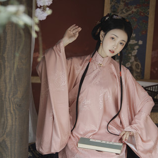 卿如故 明制汉服 卿六 女士立领斜襟长袄 粉色 S