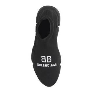 巴黎世家 BALENCIAGA 女士 Speed黑白提花针织休闲运动鞋袜鞋 617192 W2A51 1000 黑色 37