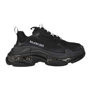 巴黎世家 BALENCIAGA 女士Triple S Clear Sole系列透明底老爹鞋休闲运动鞋 544351 W2FB1 1000 黑色 38