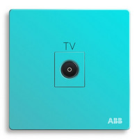 ABB开关插座面板 一位电视插座 86型单联有线TV插座 轩致系列 爱琴海蓝色 AF301-AB