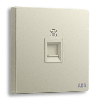 ABB开关插座面板 一位电话插座 86型单联座机电话线插座 轩致系列 银色 AF321-CS