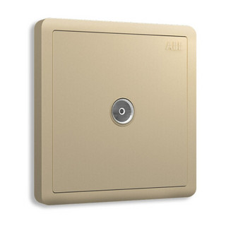 ABB开关插座面板 一位电视插座 86型单联有线TV插座 明致系列 金色 AQ301-CG