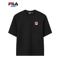 FILA 斐乐 官方男子短袖T恤 2020米兰新款简约运动时尚潮流短袖衫 正黑色-BK 180/100A/XL