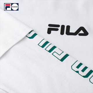 FILA FUSION 斐乐 男子T恤 2020运动新款潮流时尚宽松篮球长袖T 标准白WT（宽松版型，建议拍小一码） 160/84A/XS