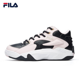 FILA 斐乐官方 JAMBALL MID暴扣女子篮球鞋 2020秋季新款高帮运动鞋球鞋女 黑/淡丁香-BP 40