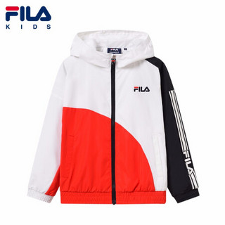 FILA KIDS斐乐童装男童外套2021夏季风衣儿童拉链衫小童洋气上衣 火红-RD 105