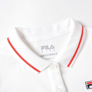 FILA KIDS斐乐儿童女童连衣裙2021年春季新款小童时尚长裙子潮 标准白-WT 110cm