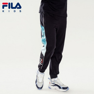 FILA KIDS斐乐儿童运动长裤2021夏季新款男童洋气束脚裤休闲裤潮 传奇蓝-NV 165cm