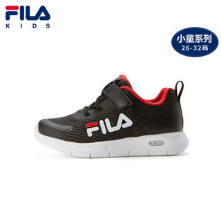 FILA KIDS 斐乐儿童小童男童鞋2021夏季新款休闲鞋一脚蹬跑步鞋潮 黑色/斐乐白-BK 26码/内长16.0cm