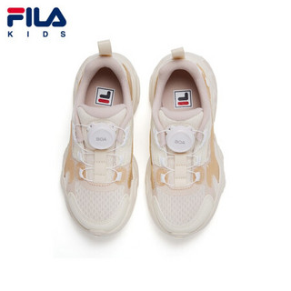 FILA KIDS 斐乐儿童小童女童鞋2021夏季新款时尚跑鞋休闲鞋潮鞋 K14G121102 微白/裸色-AG 32码/内长20.0cm