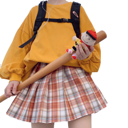森旅人 江枫渔火 JK制服 女士格裙 橙色 42cm XS
