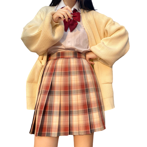 森旅人 朱雀街 JK制服 女士格裙 红色 45cm XS