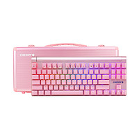 CHERRY 樱桃 樱桃MX8.0彩光87键游戏机械键盘红轴茶轴合金女生樱粉色版
