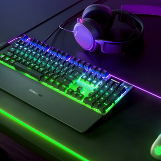 Steelseries 赛睿 APEX 7 104键 有线机械键盘 黑色 赛睿QX2青轴 RGB