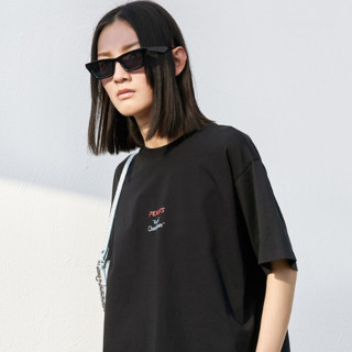 MO&Co. 摩安珂 史努比联名系列 女士短袖T恤 MBA2TEE009 黑色 S