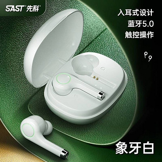 SAST 先科 先科（SAST）M6 白色真无线蓝牙耳机 隐形迷你运动耳机 降噪音乐 入耳式 通用蓝牙5.0