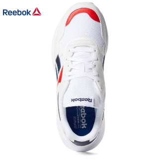 锐步Reebok 男子复古休闲鞋 DASHONIC 时尚款网面低帮运动鞋 白色/学生军蓝色/原始红 44.5