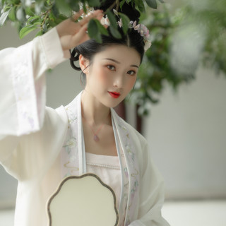 时夏 宋制汉服 露华 女士褙子 铅白 XS