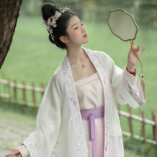 时夏 宋制汉服 露华 女士褙子 铅白 XS
