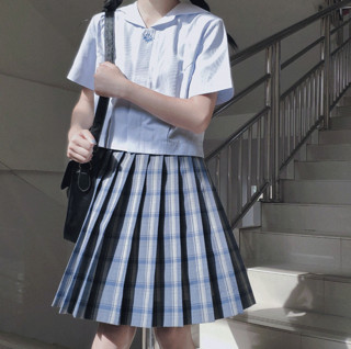 St.cat 圣卡特女子高 清平梦 校供感JK制服 水手服 女士夏服上衣 蓝白 XS