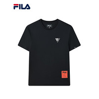 FILA x MIHARA 斐乐男士短袖T恤2021年夏季新款运动休闲圆领上衣 正黑色-BK 190/108A/XXXL