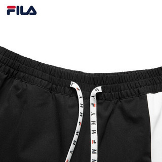 FILA×MIHARA 斐乐女士梭织短裤2021夏季新款工装休闲裤沙滩裤潮 正黑色拼白色-BK 170/70A/L