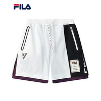 FILA×MIHARA 斐乐女士梭织短裤2021夏季新款工装休闲裤沙滩裤潮 标准白拼传奇蓝-WT 160/62A/S