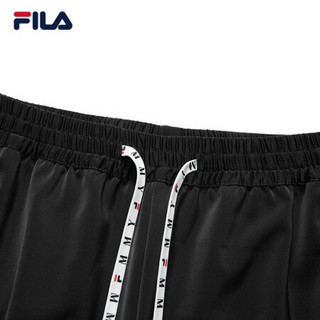 FILA x MIHARA斐乐女士梭织长裤2021夏季新款直筒裤串标运动裤 正黑色-BK 155/58A/XS