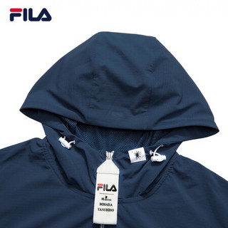 FILA × MIHARA 斐乐女士运动外套2021夏季新款联名长款皮肤衣 标准白拼绛绀蓝色-WT 160/80A/S