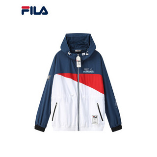 FILA × MIHARA 斐乐女士运动外套2021夏季新款联名长款皮肤衣 标准白拼绛绀蓝色-WT 160/80A/S