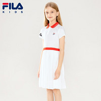 FILA KIDS斐乐儿童女童连衣裙两件套2021夏装新款儿童中大童裙子 标准白-WT 160