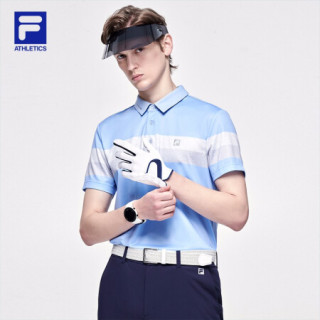 FILA ATHLETICS 斐乐男子短袖polo衫 2021年夏季新款高尔夫上衣男 布伦那蓝-LB 175/96A/L