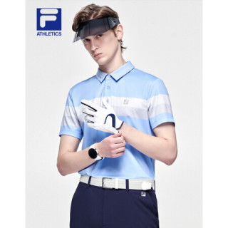 FILA ATHLETICS 斐乐男子短袖polo衫 2021年夏季新款高尔夫上衣男 布伦那蓝-LB 175/96A/L