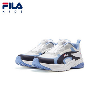 FILA KIDS斐乐童鞋中大童男女跑步鞋2021夏新款运动休闲BOA运动鞋 舒缓蓝/斐乐白-BW-男 40码/内长25.0cm