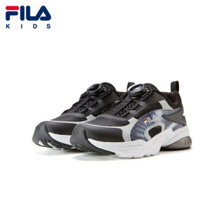 FILA KIDS斐乐童鞋中大童男女跑步鞋2021夏新款运动休闲BOA运动鞋 黑色/斐乐白-BK-男 40码/内长25.0cm