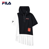 FILA x MIHARA斐乐女士短袖T恤2021年夏季新款休闲运动针织短袖裙 传奇蓝拼标准白-NV 165/84A/M