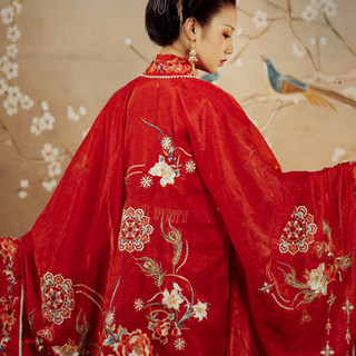 河汉涓埃 汉服 窦皇后 女士大袖衫 红色 XS