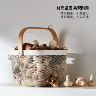 IKEA 宜家 RISATORP瑞沙托篮筐北欧厨房装饰收纳盒食品蔬菜水果篮子 白色
