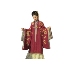 采梦集 明制汉服 容华 女士披风 暗红 S