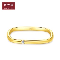 CHOW TAI FOOK 周大福 17916系列 CE63534 22K金钻石小方戒