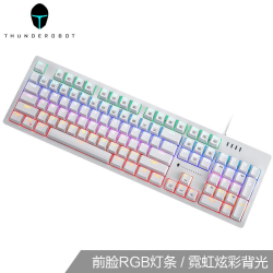 ThundeRobot 雷神 KG3104R 琉璃幻彩 机械键盘 104键 白色红轴
