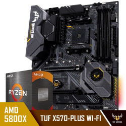 AMD R7-5800X 盒装CPU处理器 + ASUS 华硕 TUF GAMING X570-PLUS(WiFi)主板 套装