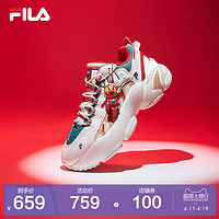 FILA 斐乐 FILA斐乐官方 老爹鞋女2021年春新年款休闲运动鞋男鞋ADE小白鞋