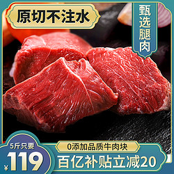 生猛海霸 0添加进口原切牛肉块新鲜不注水牛腩健身牛肉净重5斤