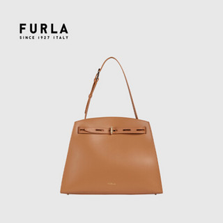 芙拉 FURLA 21SS春夏 奢侈品 MARGHERITA系列女士棕色中号单肩手提包