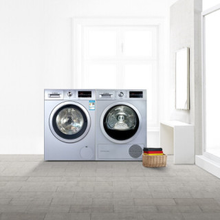 博世(BOSCH) 10公斤洗+9公斤干 WAP242682W+WTW875681W 大容量滚筒 洗烘套装 银色(附件商品仅展示)