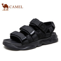 骆驼(CAMEL) 韩版便捷魔术贴沙滩鞋软底气垫潮流男士凉鞋 A122266492 黑色 41