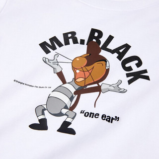 HLA海澜之家短袖T恤2020夏季MR.BLACK系列经典图案印花儿童套头衫HNTBJ2Q626A米白花纹(CA)120/60 cz